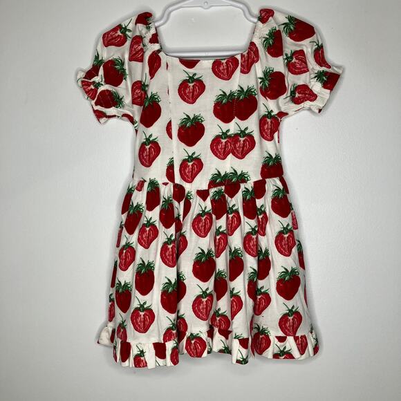 NWT KATE QUINN The Woods Puff Sleeve Princess Dress Spring Strawberry 3/6 Months - Picture 2 of 5
